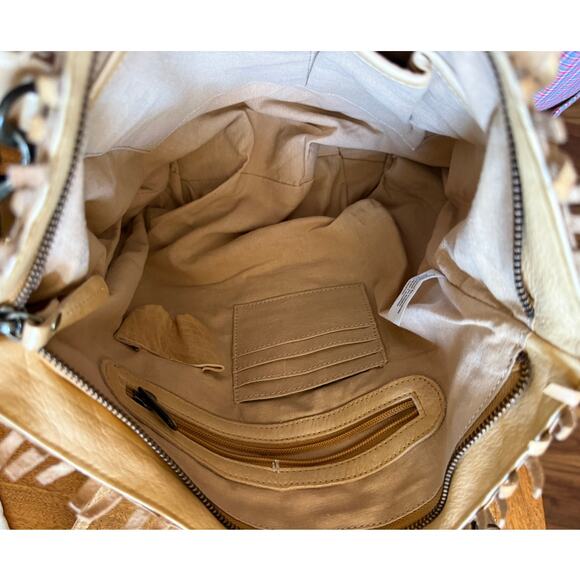 Milo Canada Braided Buckskin Leather Shoulder Bag Dust Bag Purse Boho Tan - Picture 5 of 10